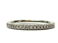 18k White Gold Diamond Eternity Ring .48 Carat Pave Set Wedding Band