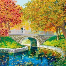 Bead Embroidery Kit Fall Autumn Bead stitching DIY Abris Art