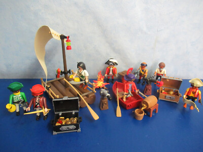 Piraten Floß  2 Kanonen 8 Figuren Truhe z 5135 6678 Piratenschiff Playmobil 6498