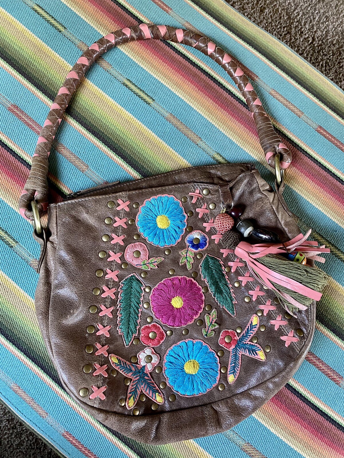 VERY RARE Consuela All Leather & Embroidered Purse. Gem