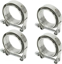 4X Exhaust Downpipe 3 inch V-band Clamp 3" Male/Female Flange Kit Steel