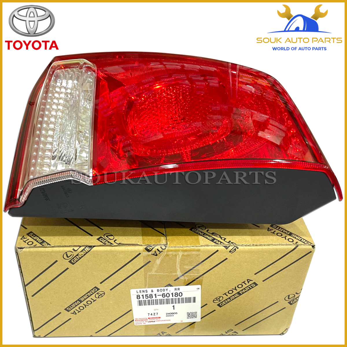 社外テールライト 81581-60180 Genuine Toyota LENS AND BODY, REAR LAMP, RH 8158160180