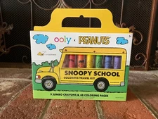 New Sealed Ooly X Peanuts Snoopy School Coloring Travel Kit Crayons & Color Book