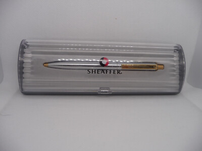 Sheaffer Vintage Sentinel Ball Pen--Brushed Chrome-New--USA in gift box