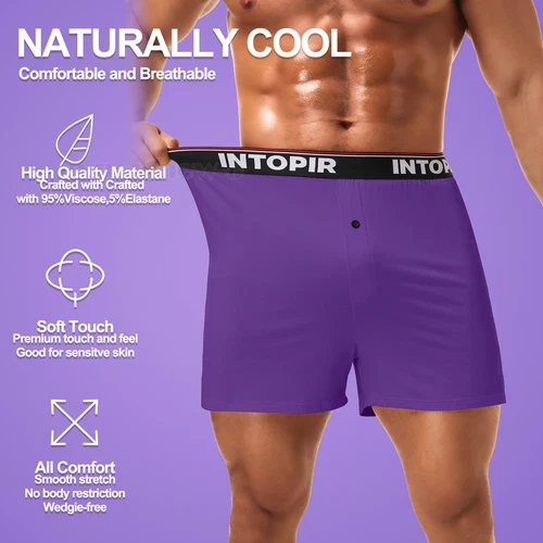 Herren Loose Unterhose Einfarbig Hohe Taille Boxershorts Shorts Loose Fit Unterwäsche - Bild 3 von 12