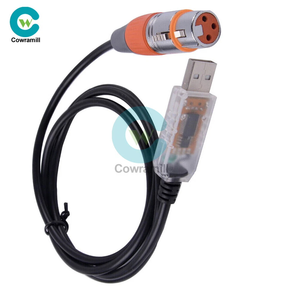 USB to DMX Interface Adapter Cable Stage Light PC DMX512 Controller Dimmer DMX. - Image 2 of 4