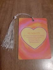 "Humility" Love Affirmation Bookmark Tarot Oracle Card Gift Purified&Charged
