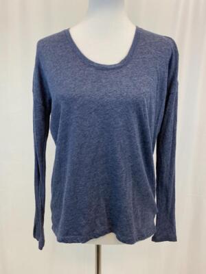 GRAYSON Women's Heathered Blue Long Sleeve Top Sz XS