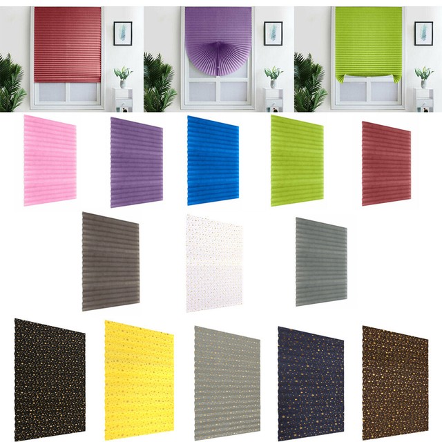 SelfAdhesive Pleated Blinds Half Blackout Bathroom Kitchen Window