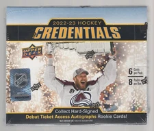 2022-23 UPPER DECK CREDENTIALS HOCKEY FACTORY SEALED HOBBY BOX