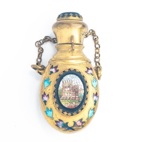Antique Palais Royal Grand Tour Cloisonne Micromosaic Scent Bottle c.1880