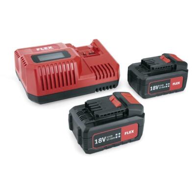 Flex Akku-Starter Set Power 55 R : 2 Akkus AP 18.0/5.0 + Ladegerät CA 10.8/18.0