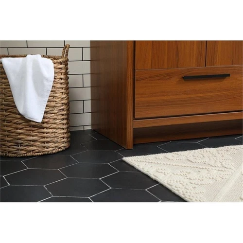 Elegant Decor Wyatt 30" Aluminum Alloy and MDF Single Bathroom Vanity in Teak - Picture 5 of 8