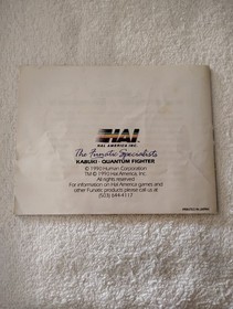 KABUKI QUANTUM FIGHTER NES NINTENDO MANUAL BOOKLET ONLY