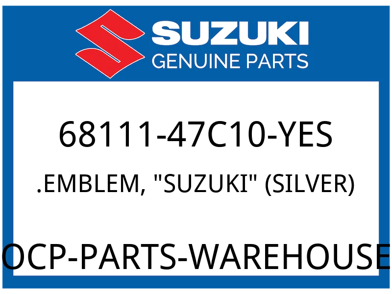 .EMBLEM, "SUZUKI" (SILVER)