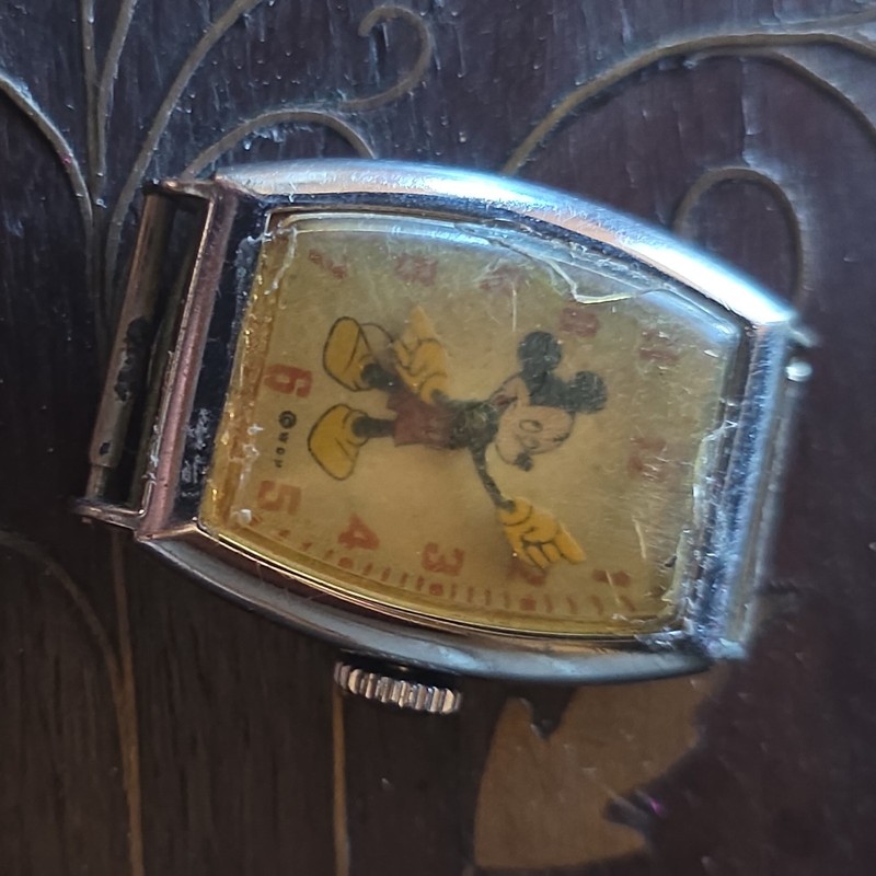 Vintage Mickey Mouse Wristwatch #2 Not Running for PARTS / REPAIR