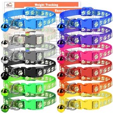 12Pcs Reflective Puppy ID Collars, Soft Nylon Whelping Set, Adjustable Buckle...
