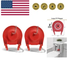 Large 3-Inch Universal Toilet Flapper - Long Lasting Rubber - Easy to Install...