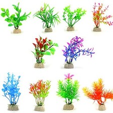 10 Pack Artificial Aquarium Plants, Small Size 4 to 4.5 inch Approximate
