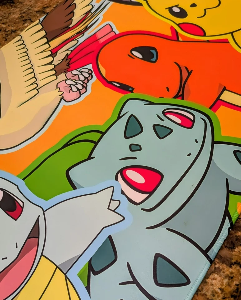 Classic Pokemon Mouse Pad - Bulbasaur Desk Mat - Squirtle Desk Mat 24x14 New - Image 2 of 4