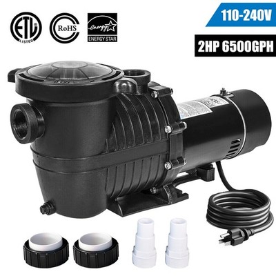 2HP 6500GPH In/Above Ground Swimming POOL PUMP w/Strainer for Hayward 110-240V