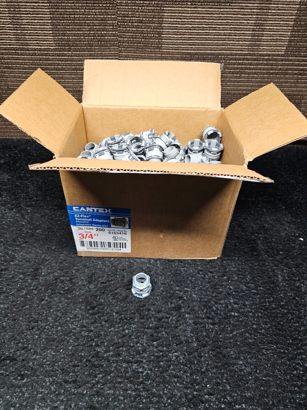 (QTY 200) Cantex 5163416 Ez Flex 3/4" ENT PVC Terminal Adapter Fitting