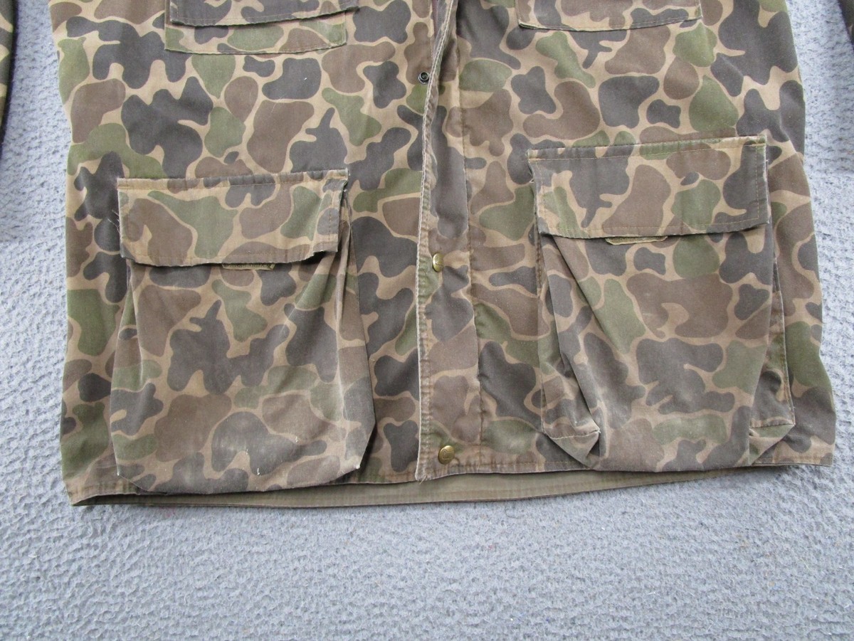 Vintage Woolrich Jacket Men's SZ L Camouflage Duck Frog Skin Camo