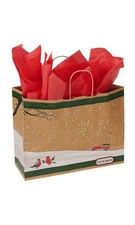 SSWBasics Large Winter Bird Scene Paper Shopping Bags - Case of 100