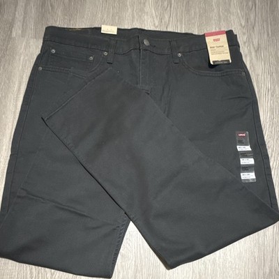 Levi's Men's Black Taper Fit Stretch Denim Jeans, Mid Rise, Button, 5-Pocket