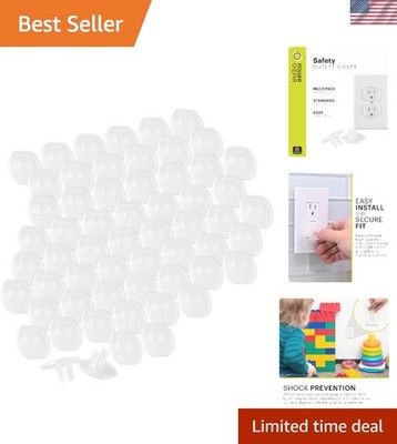 60 Count Clear Outlet Covers - Child Safety & Tamper Resistant Home Essentials