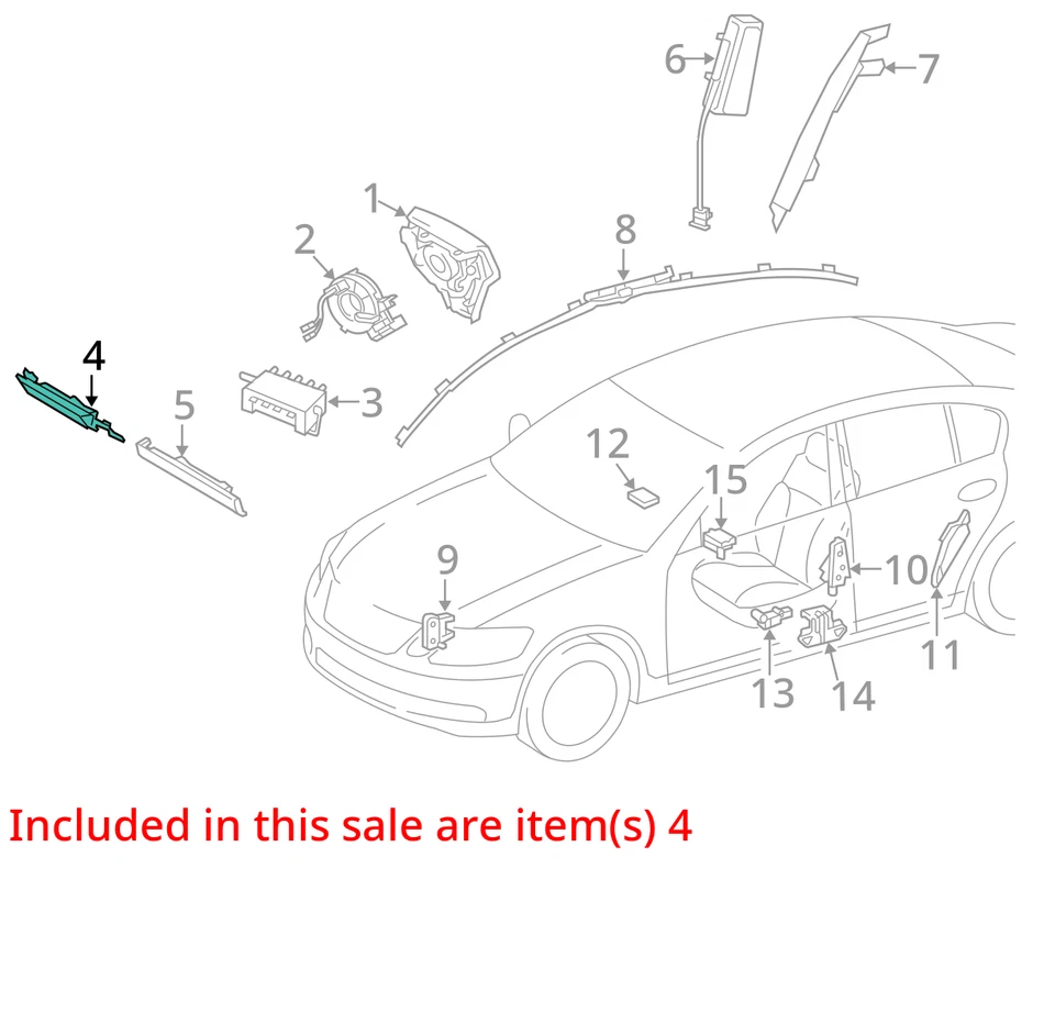 Airbag de rodilla para pasajero derecho Lexus GS300 2006 fabricante de equipos originales Foto 4 de 4