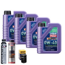 Motoröl 0W40 LIQUI MOLY Synthoil Energy 4L+HENGST Ölfilter +Spülung +Cera Tec