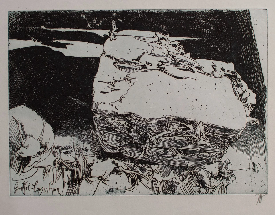 Horst Janssen Der Angler Griffelkunst signiert Radierung auf Büttenpapier 1984 - Bild 3 von 4