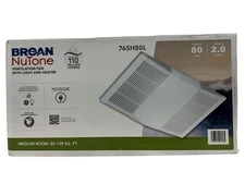 Broan NuTone 80 CFM Bathroom Exhaust Fan /Light and 1300W Heater 765H80L (OB)