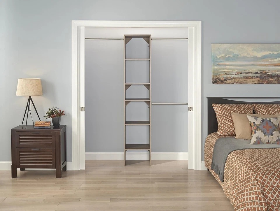 Kit de torre organizadora de armario ajustable - Se adapta a armarios de 4-9 pies Foto 4 de 4