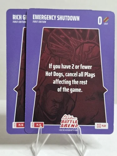 2026 Bo Jackson Battle Arena SSP Play Cards PL-16 Rich Get Richer,PL-19 Shutdown