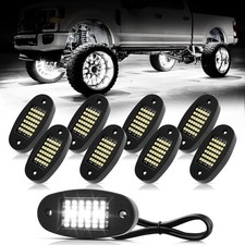 8 Pods White Rock Lights 6000K Pure White 36 LEDs SMD Chips Super Bright Neon