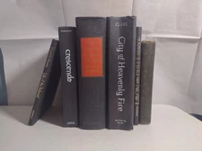 6 Black Or Dark Modern Old Vintage Antique Books For Staging And Decorating