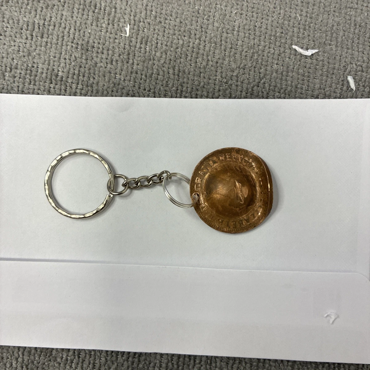 Australian Penny Anzac Slouch Hat Key Ring 1955 30 Cm Chain (221)11
