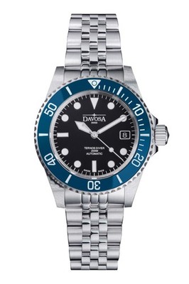 Davosa 16155004 Ternos Diver Taucheruhr 200m Automatic schwarz/blau PentaLink...