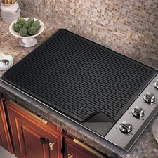 Golener Silicone Large Dish Drying Mat - 28" x 20" Stove Top 28 x 20, Black 