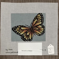 Handpainted Needlepoint Canvas Patt Lee Butterfly Must Read Description