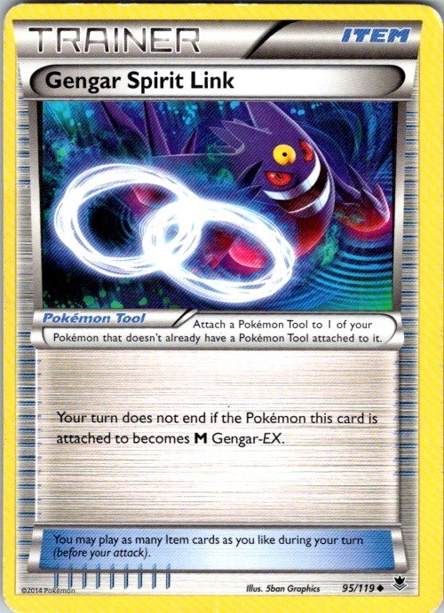 Gengar Spirit Link 95/119 Uncommon Phantom Forces Pokemon Damaged