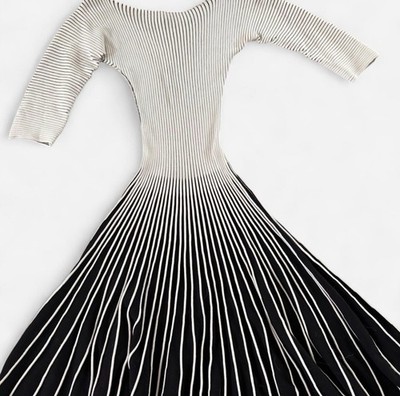 Emporio Armani Pleated Knit Drop Waist Maxi Dress size S/M