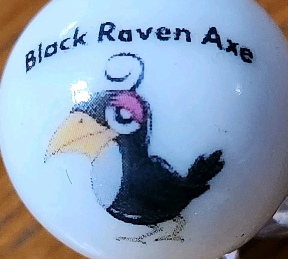 KELLY AXE BLACK RAVEN TOOL HATCHET ADVERTISING MARBLE 1" SHOOTER SZ COLLECTOR  - Image 2 of 4