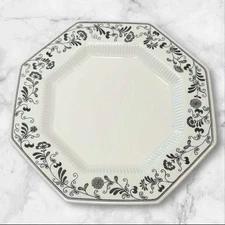 Independence Millbrook Black Floral Dinner Plates Octagon | Set of 4 | Great