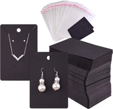 120 Pcs Earring Display Card, Necklace Display Cards With120Pcs Self-Seal Bags,E