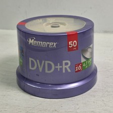 Memorex 50 Pack DVD R 16X 4.7 GB 120 Minutes Spindle Blank Factory Sealed