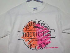 Vtg 80s Dunlop Deuces Tennis Shirt Neon Size Small S Made In USA Rare