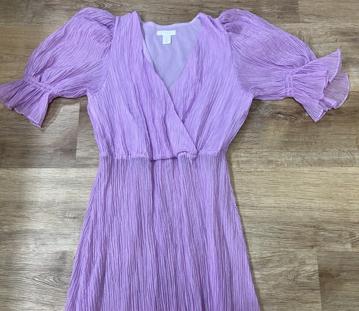 H&M Trend Conscious Maxi Lyocell Purple Lilac Puff Sleeve